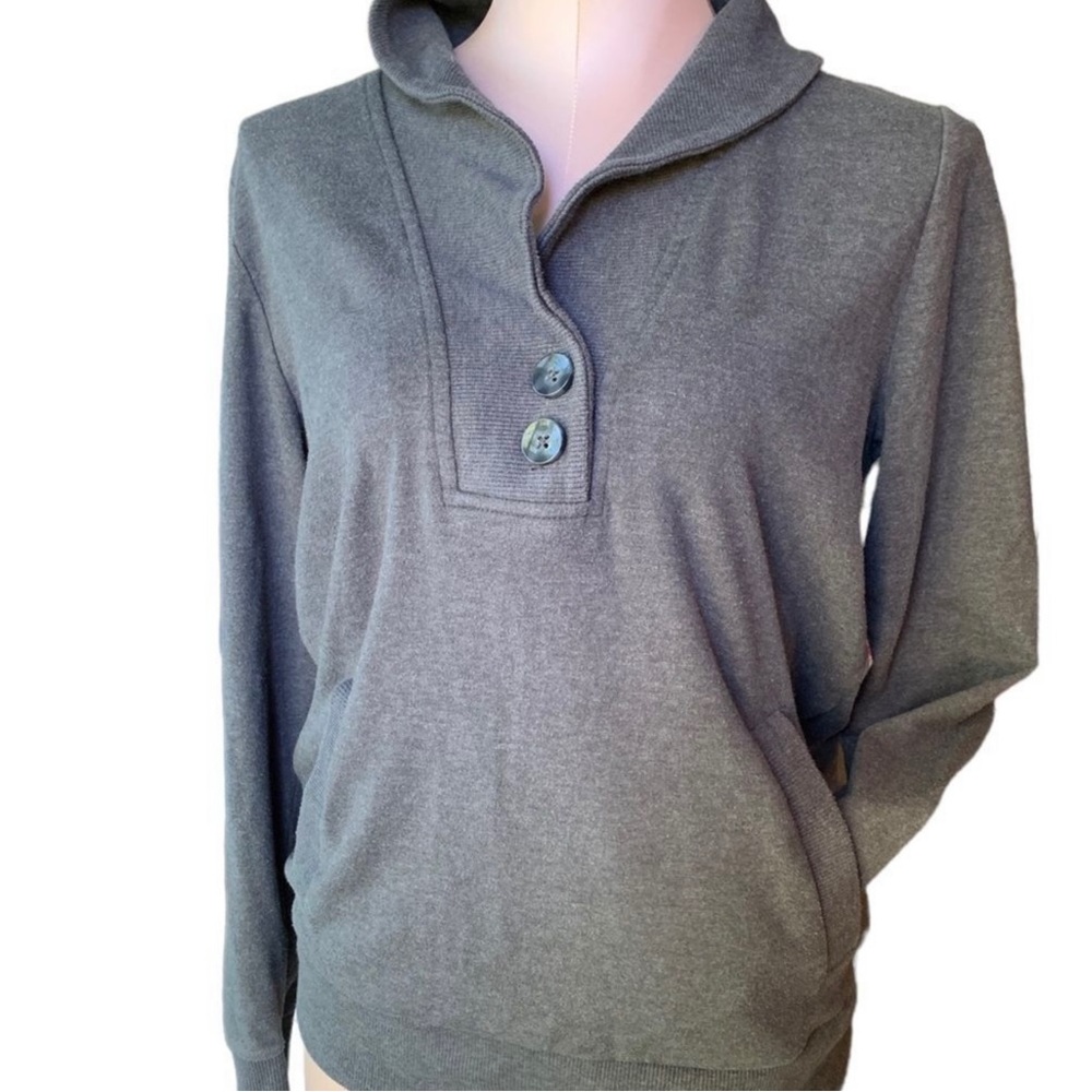 Banana Republic Sweater - Women’s Medium Grey Heather with Buttons